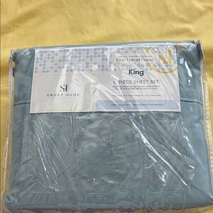 Sweet Home Blue King Sheet Set